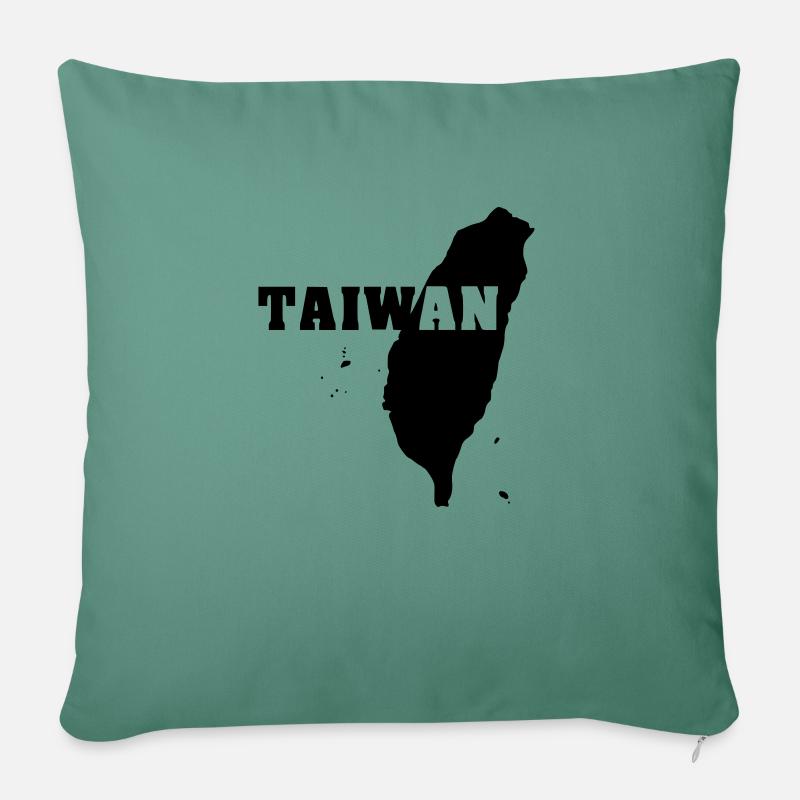 Taiwan (ID: 002004) - Housse de coussin décorative 45 x 45 cm - vert sapin