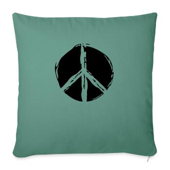 peace kreis rund symbol frieden liebe zeichen krie - Sofakissenbezug 45 x 45 cm - Tanngrün - Vorne