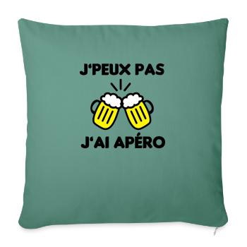 I can't I have an aperitif - Sofa pillowcase 17,3'' x 17,3'' (45 x 45 cm) - cypress green - Front
