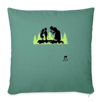 Hansel and Gretel in the Witch Forest - Sofa pillowcase 17,3'' x 17,3'' (45 x 45 cm) - cypress green - Front