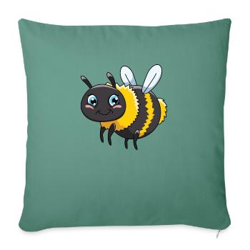 Bourdon - Housse de coussin décorative 45 x 45 cm - vert sapin - Devant