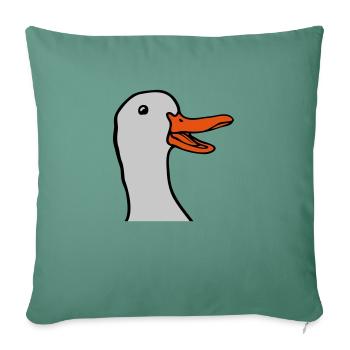 Tête douce et joyeuse oie - Housse de coussin décorative 45 x 45 cm - vert sapin - Devant