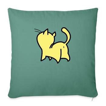 gelbe katze - Sofakissenbezug 45 x 45 cm - Tanngrün - Vorne