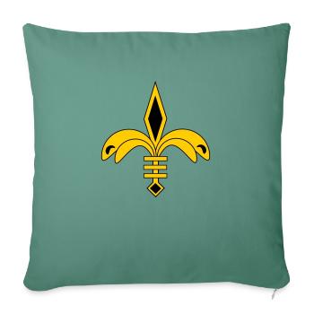 Lys français - Housse de coussin décorative 45 x 45 cm - vert sapin - Devant