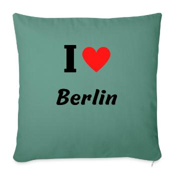 J’adore Berlin - Housse de coussin décorative 45 x 45 cm - vert sapin - Devant