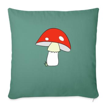 Fly agaric Mushroom Lucky Mushroom Lucky Symbol - Housse de coussin décorative 45 x 45 cm - vert sapin - Devant