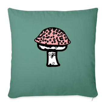 Fungus Mushrooms Poisonous Mycology Earthy Vector 1 - Sofa pillowcase 17,3'' x 17,3'' (45 x 45 cm) - cypress green - Front