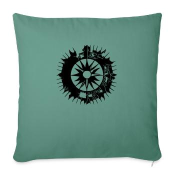 Sun Moon Mosaic Astrology Symbol Vector 2 - Sofa pillowcase 17,3'' x 17,3'' (45 x 45 cm) - cypress green - Front