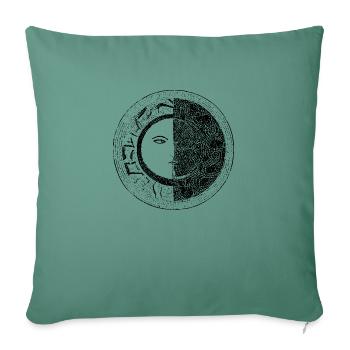 Sun Moon Mosaic Astrology mystical symbol 1 - Sofa pillowcase 17,3'' x 17,3'' (45 x 45 cm) - cypress green - Front