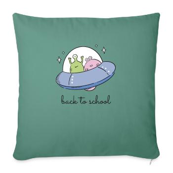 T-shirt de l’école spatiale, cadeaux de rentrée scolaire - Housse de coussin décorative 45 x 45 cm - vert sapin - Devant