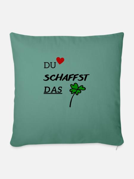 Du schaffst das - Sofakissenbezug 45 x 45 cm - Tanngrün