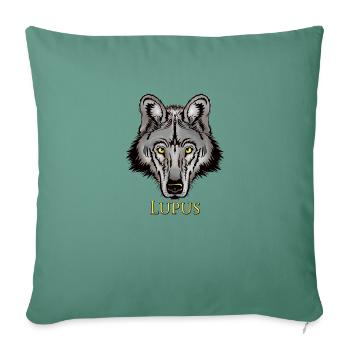 Loup lupus - Housse de coussin décorative 45 x 45 cm - vert sapin - Devant