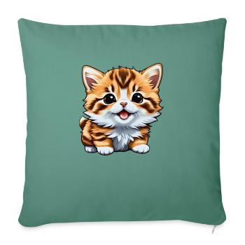 Cute Cat Gift - Sofa pillowcase 17,3'' x 17,3'' (45 x 45 cm) - cypress green - Front
