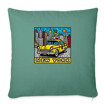 New York Cab - Pop Art - Sofa pillowcase 17,3'' x 17,3'' (45 x 45 cm) - cypress green - Front