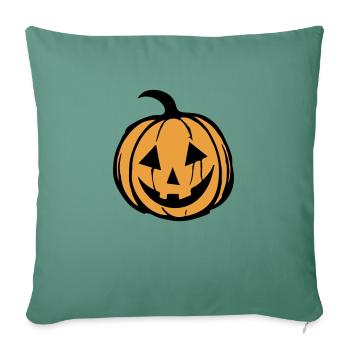 Pumpkin Face - Sofa pillowcase 17,3'' x 17,3'' (45 x 45 cm) - cypress green - Front