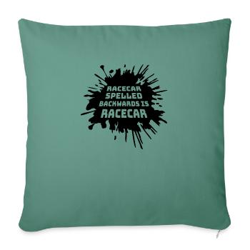 Funny Racecar Spelled Backwards Is Race Car Driver - Sofa pillowcase 17,3'' x 17,3'' (45 x 45 cm) - cypress green - Front