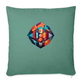 Formes géométriques - Housse de coussin décorative 45 x 45 cm - vert sapin - Devant