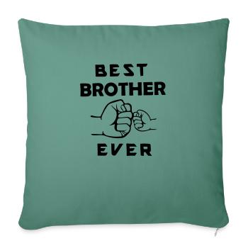 meilleur frère de tous les temps - Housse de coussin décorative 45 x 45 cm - vert sapin - Devant