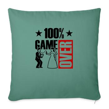 Game Over Jeunes mariés Drôle - Housse de coussin décorative 45 x 45 cm - vert sapin - Devant