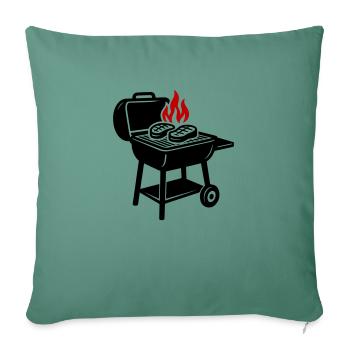 Griller une flamme de bifteck - Housse de coussin décorative 45 x 45 cm - vert sapin - Devant