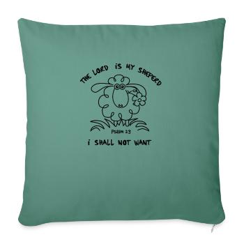 The Lord is my Shepherd - Sofa pillowcase 17,3'' x 17,3'' (45 x 45 cm) - cypress green - Front