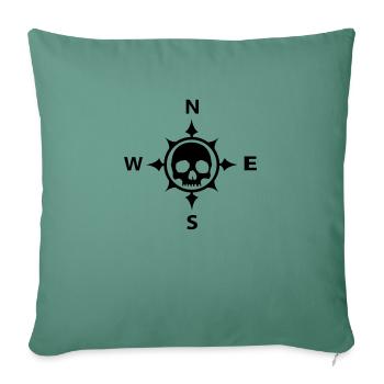 Skull Kompass Schädel - Sofakissenbezug 45 x 45 cm - Tanngrün - Vorne