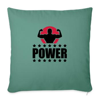 body_building_power_f2 - Housse de coussin décorative 45 x 45 cm - vert sapin - Devant