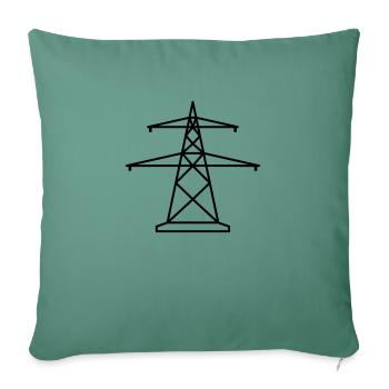 electricity mast power pole electric line strong current ge - Sofa pillowcase 17,3'' x 17,3'' (45 x 45 cm) - cypress green - Front