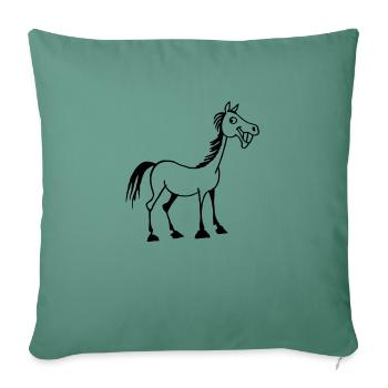 Cheval marrant - Housse de coussin décorative 45 x 45 cm - vert sapin - Devant