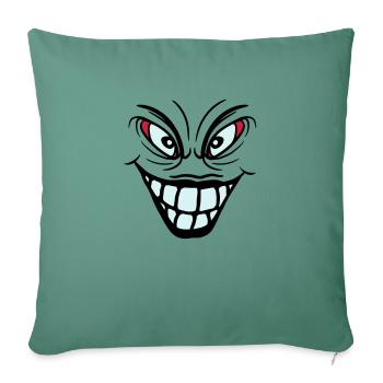 psychopath verrueckt clown joker grinsen mund fres - Sofakissenbezug 45 x 45 cm - Tanngrün - Vorne
