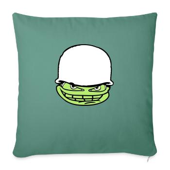 visage tête soldat camouflage guerre armée armée ve - Housse de coussin décorative 45 x 45 cm - vert sapin - Devant