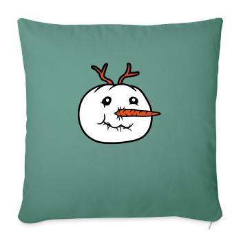 snowman face head cool winter christmas ka - Sofa pillowcase 17,3'' x 17,3'' (45 x 45 cm) - cypress green - Front