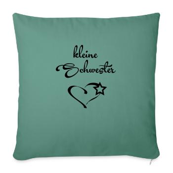Kleine Schwester - Housse de coussin décorative 45 x 45 cm - vert sapin - Devant
