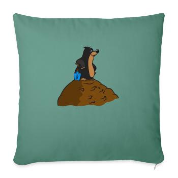Mole earth Mole hive funny big garden s - Sofa pillowcase 17,3'' x 17,3'' (45 x 45 cm) - cypress green - Front