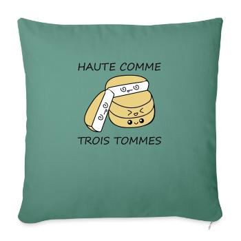 Haute comme trois tommes - Housse de coussin décorative 45 x 45 cm - vert sapin - Devant