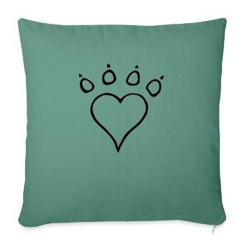 herzpfote Hundefreund hundepfote mit herz - Sofakissenbezug 45 x 45 cm - Tanngrün - Vorne