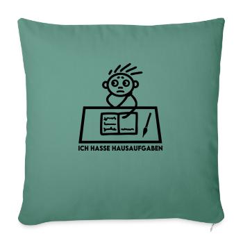 Schulkind - Ich hasse Hausaufgaben - Junge - Sofakissenbezug 45 x 45 cm - Tanngrün - Vorne