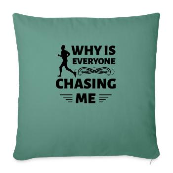 Marathon Running - Sofa pillowcase 17,3'' x 17,3'' (45 x 45 cm) - cypress green - Front