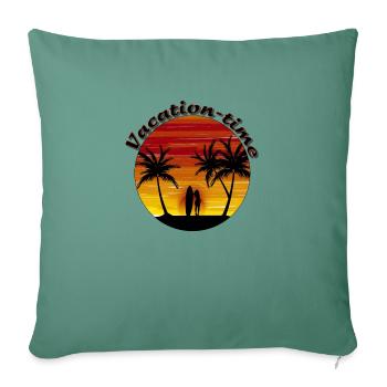 Temps de vacances - Housse de coussin décorative 45 x 45 cm - vert sapin - Devant