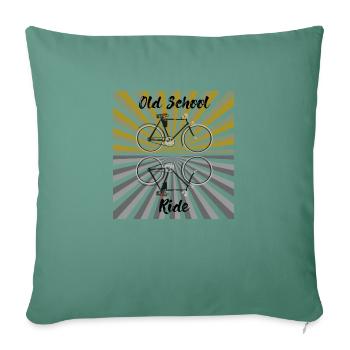 bike old school, retro bike, nerd, vintage - Sofa pillowcase 17,3'' x 17,3'' (45 x 45 cm) - cypress green - Front