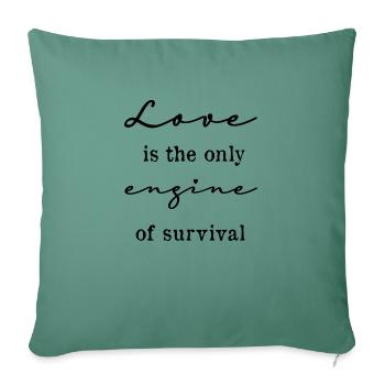 Love phrase in English - Sofa pillowcase 17,3'' x 17,3'' (45 x 45 cm) - cypress green - Front
