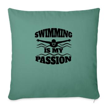 Nageuse Mme Schwimmer Schwimmverein Schwimmen - Housse de coussin décorative 45 x 45 cm - vert sapin - Devant