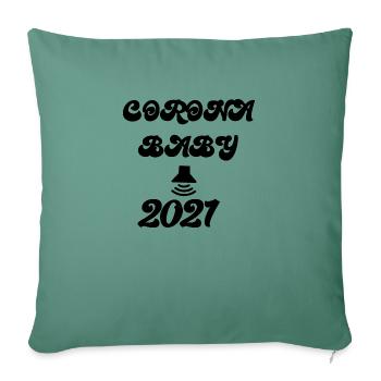 Grossesse Baby shower Babyshower Boy Girl - Housse de coussin décorative 45 x 45 cm - vert sapin - Devant