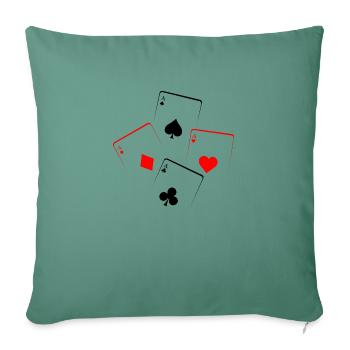 Aces Spielkarten Skat - Sofakissenbezug 45 x 45 cm - Tanngrün - Vorne