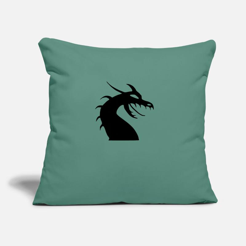 Drachenkopf Silhouette Sofakissenbezug 45 x 45 cm