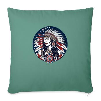 American folklore - Sofa pillowcase 17,3'' x 17,3'' (45 x 45 cm) - cypress green - Front