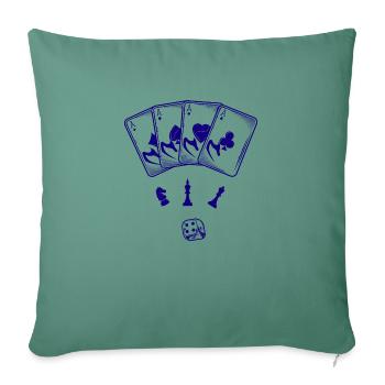 Boardgame Chess Backgammon Game Night - Sofa pillowcase 17,3'' x 17,3'' (45 x 45 cm) - cypress green - Front