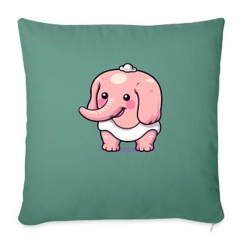 Bili the baby mammoth - Sofa pillowcase 17,3'' x 17,3'' (45 x 45 cm) - cypress green - Front