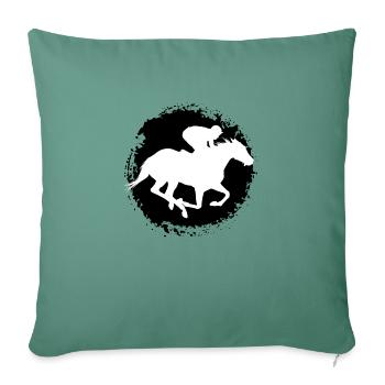 Cavalier, Cheval - Housse de coussin décorative 45 x 45 cm - vert sapin - Devant
