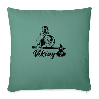 Hache viking - Housse de coussin décorative 45 x 45 cm - vert sapin - Devant